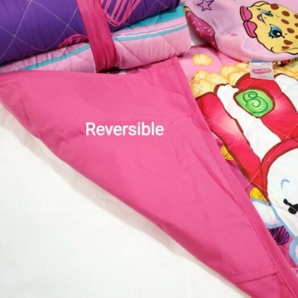 Shopkins 2 Piece Twin Quilt Comforter Sham Set Reverse Bedroom Sleepover 64x86" - Picture 5 of 10